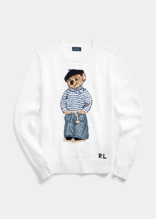 Women's Polo Ralph Lauren Polo Bear Cotton Sweater | 092574FHC